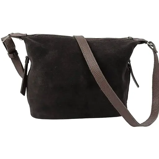 Женская сумка из натуральной кожи и замши Borsacomoda темно-коричневая sum0028738 - фото 1