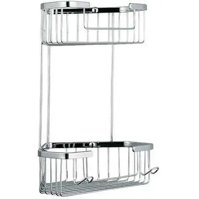 Полка угловая Frap F351-1, 2-х ярусная 240x320 мм Хром - фото 1