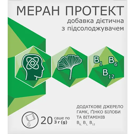 Дієтична добавка Меран Протект з підсолоджувачем 3 г х 20 саше - фото 1