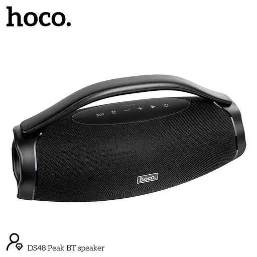 Портативная вluetooth колонка с подсветкой Hoco Peak DS48 Бумбокс IPX6 4000 мАч 2х20Вт microSD Вlack - фото 5