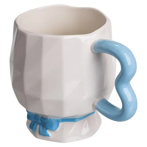 Чашка фарфоровая Yiwu на ножке 400 мл голубой Yiwu FM-39B - фото 3