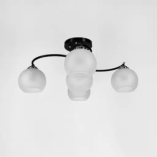 Стельова люстра в чорному корпусі на 5 плафонів | Арт. 50568/5B | Line F - фото 1