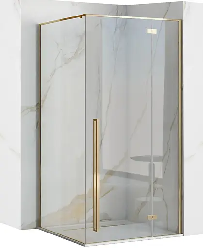 Душевая кабина Rea Fargo 90x120 gold REA-K6614, Золотой, Универсальная, прозрачная - фото 1