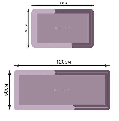 Набор диатомитовых ковриков для ванной и кухни Aquarius 50х80 см/50х120 см. Кофе. - фото 2