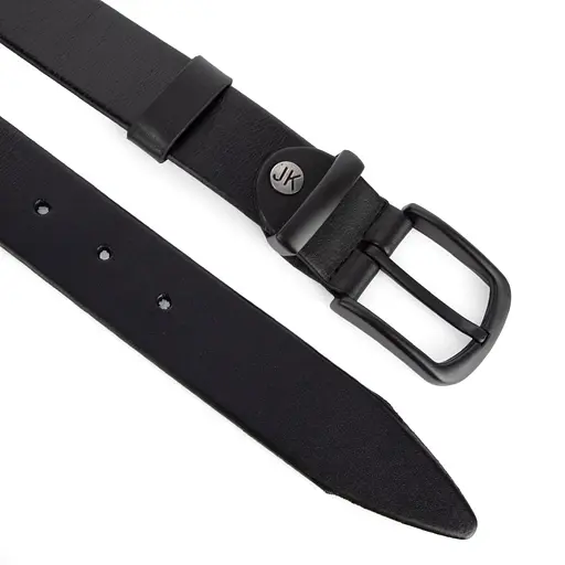 Ремень женский кожаный JK-3543 (125 см) черный с черной пряжкой - фото 3