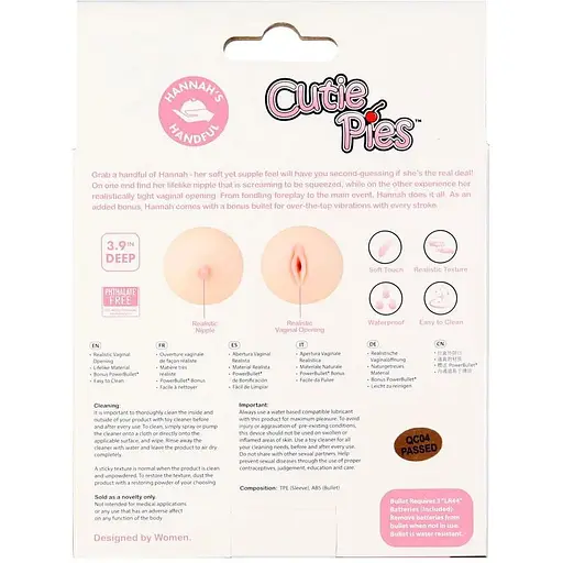 Мастурбатор-груди Cutie Pies Hannah's Handful - Pussy & Boob - фото 8