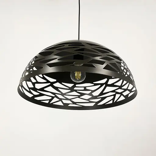 Світильник Лофт із коричневим різьбленим плафоном Ø 40 см | Арт. MJ 193-400 CF | Line F - фото 3