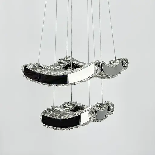 Элегантная хрустальная люстра на 2 яруса 28+20 см Ст. (T) C 206/2 (300+200) | Line F - фото 4