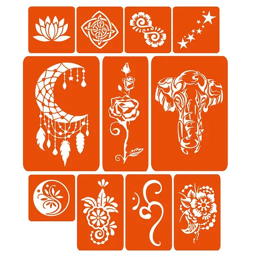 Набор хны с трафаретами для био-тату №5 Fresh Tattoo henna-set-05 - фото 2