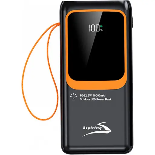 Павербанк Aspiring Black-orange 40 000 mAh / 22.5 Вт (PPLH.L04) - фото 3