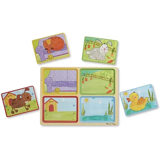 Пазлы Melissa & Doug Игривые друзья деревянные в футляре (MD31364) - фото 4