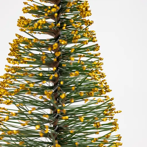 Новорічна декоративна настільна ялинка золота Стріла 25 см на дерев'яній підставці Lugi SOK-М-12-4 - фото 2