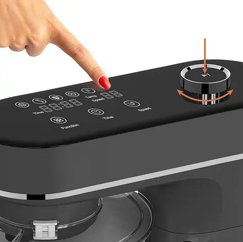 Кухонний комбайн RUHHY тістоміс з підігрівом чаші 25726 6.2 л 2000 Вт сенсорний дисплей 11 швидкостей 3 насадки - фото 3