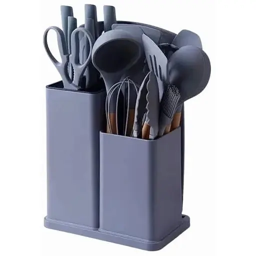 Набір кухонного приладдя Zepline ZP0102 силіконовий 19 предметів Сірий - фото 1