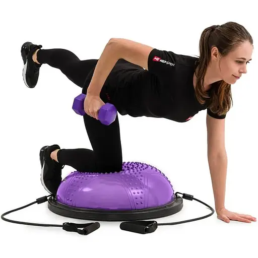 Балансировочная полусфера Hop-Sport HS-MB058B с вкраплениями фиолетовая - фото 4