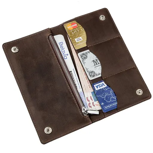 Мужской кожаный кошелек Shvigel 19х9.5х1 см acs0016053 - фото 4