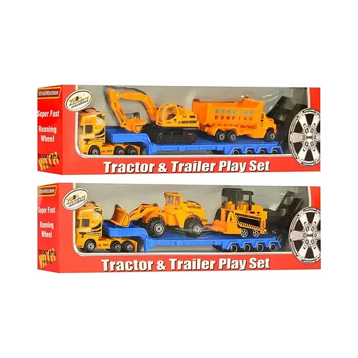 Трейлер метал, 28 см, з будтехнікою, 2 шт. (В асортименті) - фото 2