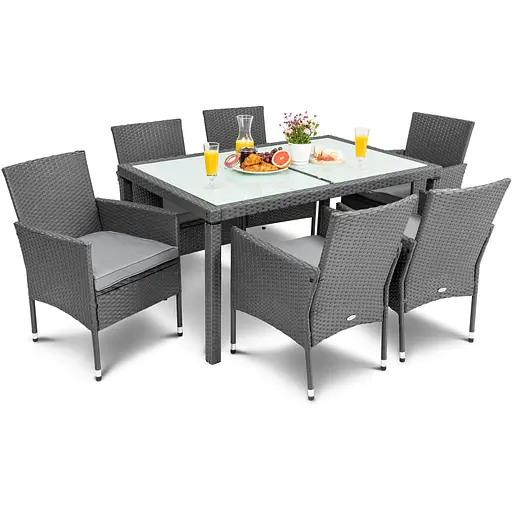 Садові меблі Di Volio Verona 6+1 сірий/сірий - фото 3