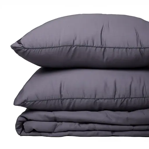 Літній постільний комплект MirSon Line Satin Premium Iron grey Ecosilk Двоспальний (2200010974706) - фото 6