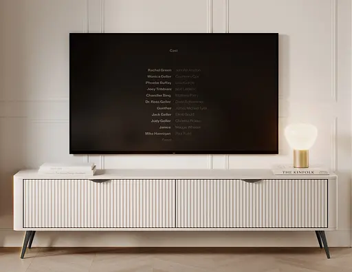 Тумба під телевізор Perfect Home Ланте / Lante 2-дверна з чорними ніжками 2D/163 Беж (PFH-091183)