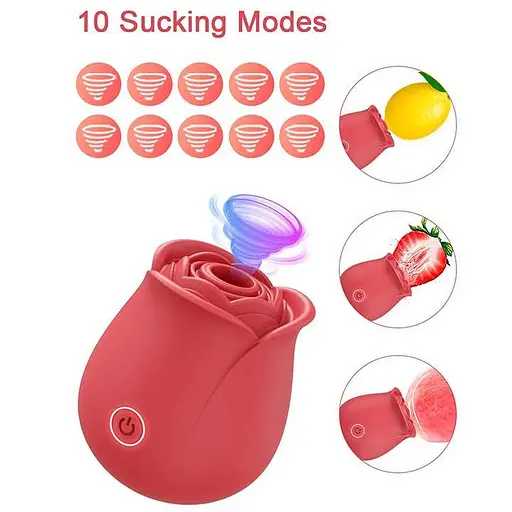 Вакуумний вібратор з кліторальним стимулюванням Red Rose (вуманайзер) 7 см K0847-1 - фото 3