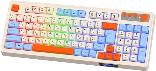 Клавиатура беспроводная Maxxter KBGW-3C01-UA RGB White - фото 2