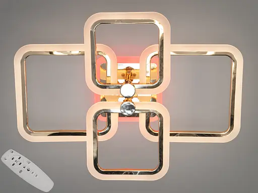 Плоска світлодіодна люстра з пультом, диммером, підсвіткою, 70W - фото 1