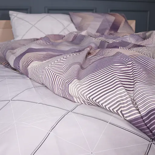 Простынь MirSon Ranforce Elite Urban Prism фиолетовая 110 х 160 см (2200013008415) - фото 1