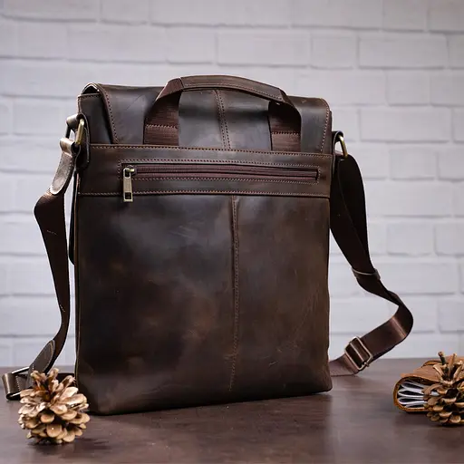 Чоловіча шкіряна сумка SHVIGEL 28х32х9 см sum0012485 - фото 8