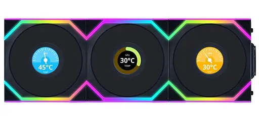 Вентилятор Lian Li Uni Fan SL Wireless LCD 120-3 Black (G99.12SLLCD1W3B.00) - фото 1