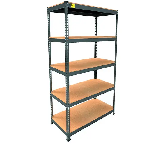 Металевий стелаж Emby Light Series (розмір 1800х900x450мм) 5 полиць ДСП до 100кг Чорний