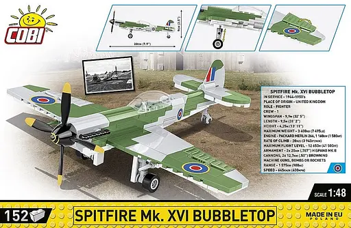 Конструктор дитячий літак Spitfire Mk. XVI Bubbletop COBI 5865 - фото 3