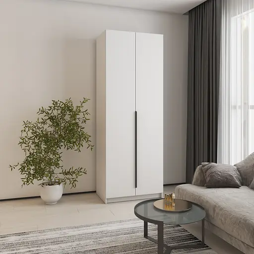 Шафа 2-дверна MebelStar Оскар ДСП BG, блок шухляд 80x52x220 см Аляска білий (MBS-4462)