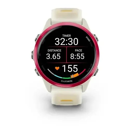 Смарт-годинник Garmin Forerunner 570 42mm Raspberry with Mango/Translucent Bone with Silver Buckle (010-02970-42) - фото 6