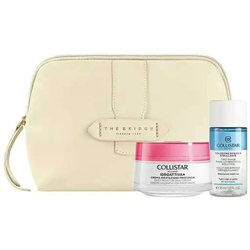 Набір для жінок Collistar Idroattiva+: Крем для обличчя 50 мл + Засіб для видалення макіяжу 35 мл + Косметичка - фото 2