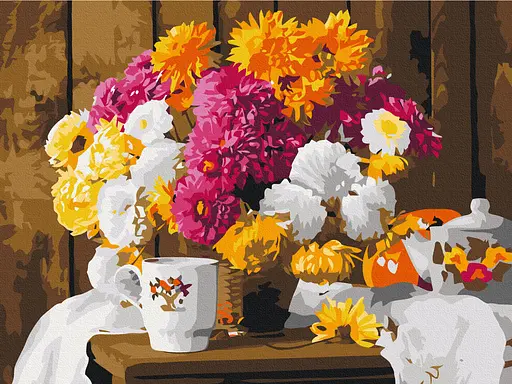 Картина за номерами на підрамнику Brushme Осіннє чаювання