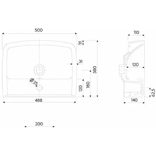 Раковина Kolo Rekord 50X38 K91952000 - фото 3