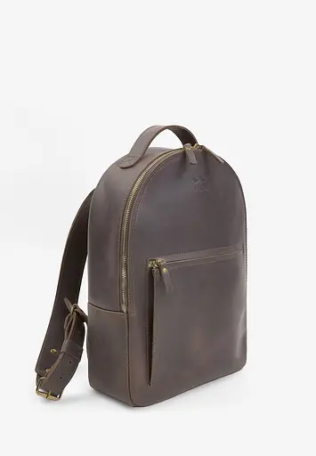 Кожаный рюкзак Groove M темно-коричневый старинный. - фото 3