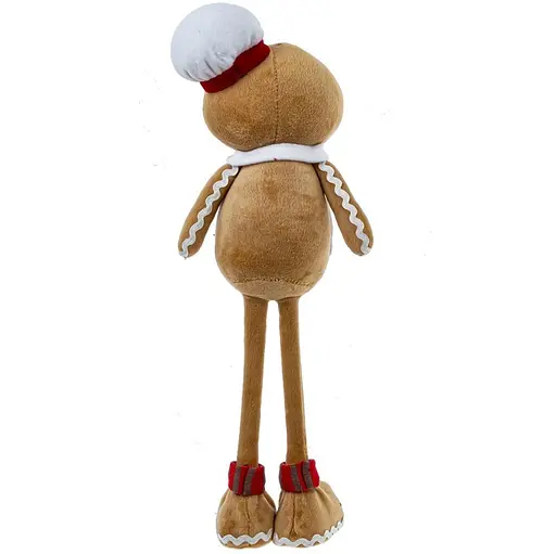 Мягкая новогодняя игрушка BonaDi Пряничный человечек 39см с белой шапочкой Фигурка декоративная Бежева - фото 3