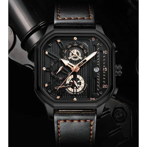 Часы мужские наручные Crrju Faust (Черные) - фото 6