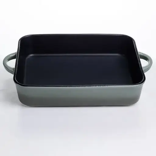 Форма для випікання Yiwu порцелянова з ручками 29.5х23.5х6.5 см посуд для духовки запікання кухонний прямокутний чорний KS-624 - фото 1
