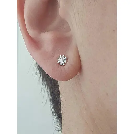 Золоті сережки-пуссети Гаразд з фіанітами. 3533503Б - фото 2