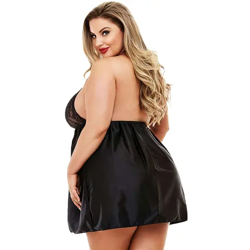 Чорний еротичний комплект великого розміру зі стрингами XL-XXL (50) Чорний - фото 2