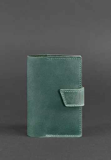 Шкіряна обкладинка для паспорта 4.0 зелена Crazy Horse - фото 2