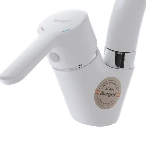 Смеситель для кухни Ibergrif Square M14822W IB0034, Белый матовый - фото 2