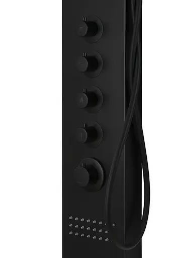 Душова панель Corsan Kaskada black LED A014MBLLED, Чорний матовий - фото 3