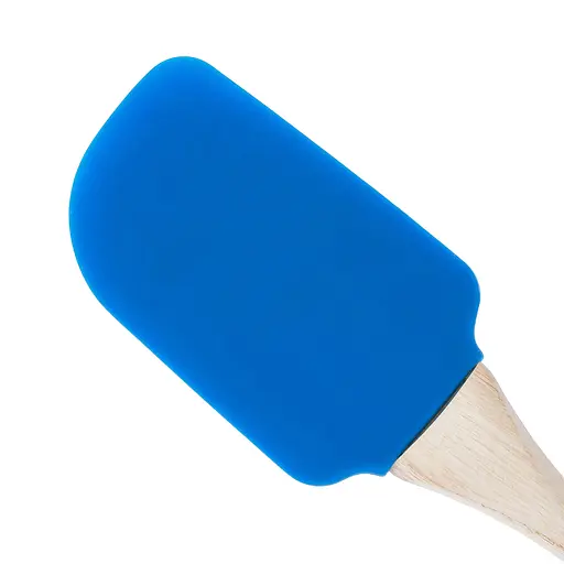 Лопатка кухонная силиконовая с деревянной ручкой 22.5 см, Profsil Синий 87191 - фото 6