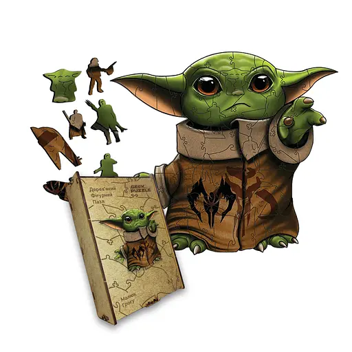 Пазл деревянный Малыш Грогу, А2, Картонная коробка 300+ элементов