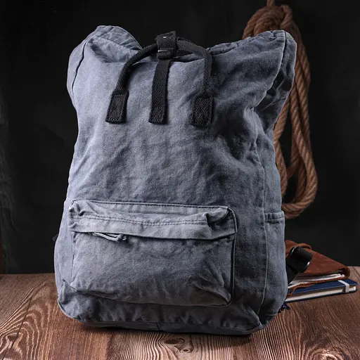 Модный городской рюкзак-мешок унисекс из плотного текстиля Vintage 34х38х12 см sum0027393 - фото 6