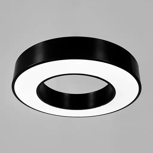 Стельова чорна LED люстра у формі кільця Ø 50х8 см | Line F | Арт. MJ547-500 BK - фото 5